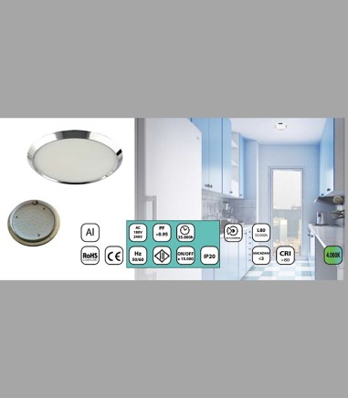 Características Downlight Cromo Redondo Empotrable 4000K YLD LC1484R