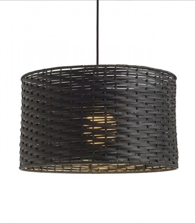 Lámpara Colgante de Bambú Natural Negro FIATLUX Ø40cm