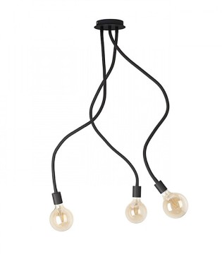 Lámpara de techo 3 brazos flexibles Negro LOYD E27 III 2