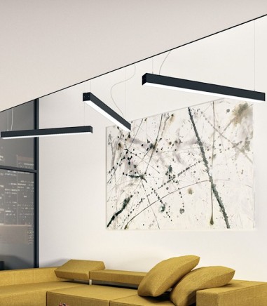 Lámpara lineal LED de techo PESANTE 75 40W 75cm Negro 3000K