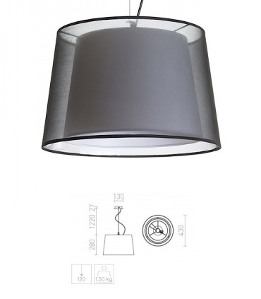Dimensiones Lámpara Suspensión doble pantalla ESPLANADE Ø43cm