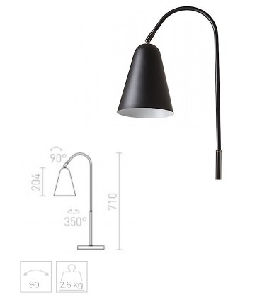 Dimensiones Lámpara de Mesa Articulada GARBO E27