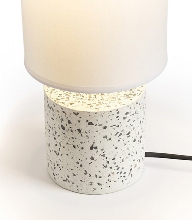 Lámpara Iluminada de Mesa Base Terrazo y Pantalla CAMINO  Ø15cm