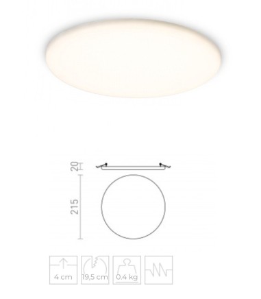 Medidas Foco Empotrable Led IP65 BELI 27W 2200lm 3000K sin marco