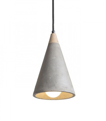 Lámpara Colgante Hormigón-Madera HEIDI E27 Ø14,8cm