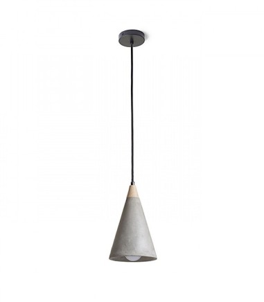 Lámpara Colgante Hormigón-Madera HEIDI E27 Ø14,8cm