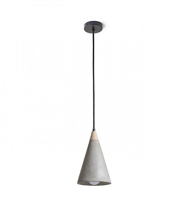Lámpara Colgante Hormigón-Madera HEIDI E27 Ø14,8cm