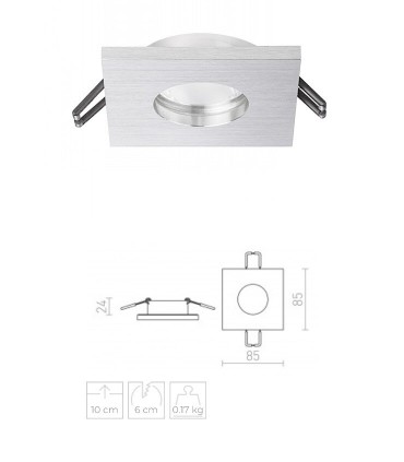 Foco empotrable GU10 IP65 Astor SQ 85mm - Rendl