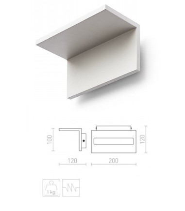 Dimensiones Aplique de pared LED Blanco 12W  FOND 3000K 1300lm