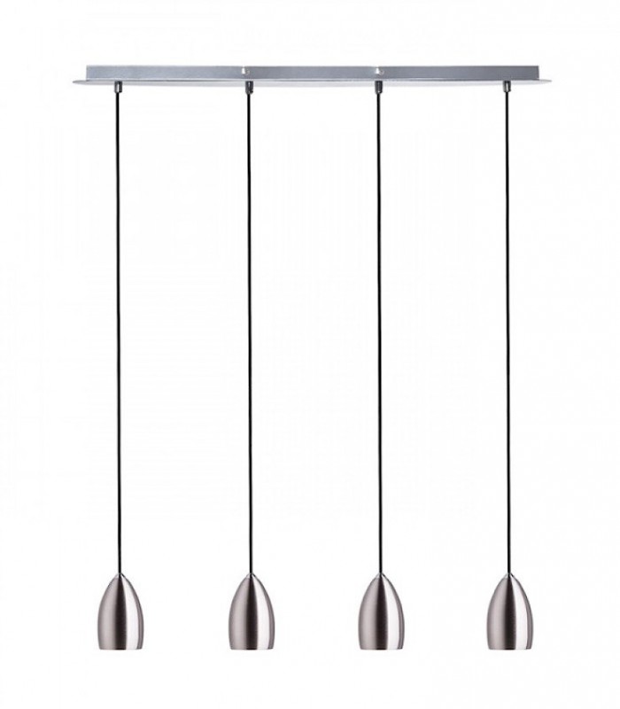 Lámpara de techo lineal 4 Colgantes Pequeños GU10 BABADES IV  Cromo