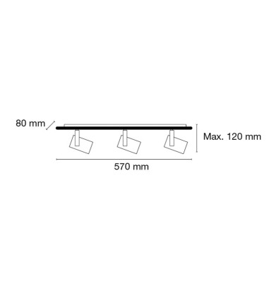 Dimensiones de regleta Oroel 3 focos