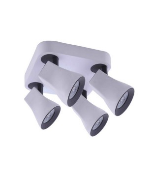 Plafón de techo Aspe 4 Focos Blanco-Negro