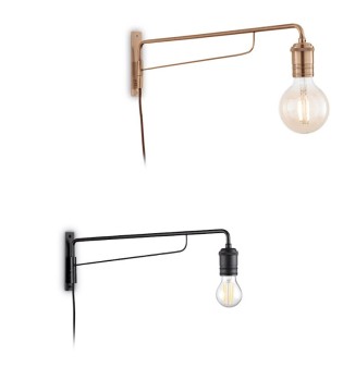 Aplique articulado TRIUMPH AP1 E27 Negro o Latón IDEAL LUX