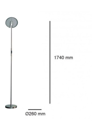 Dimensiones Lámpara de pie Led 30W Níquel Regulable con mando a distancia