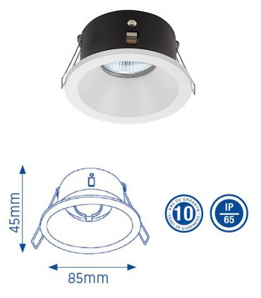 Aro foco Empotrable GU10 IP65 Blanco