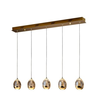 Lámpara LED lineal de techo Rocío 5L oro 783627 Schuller
