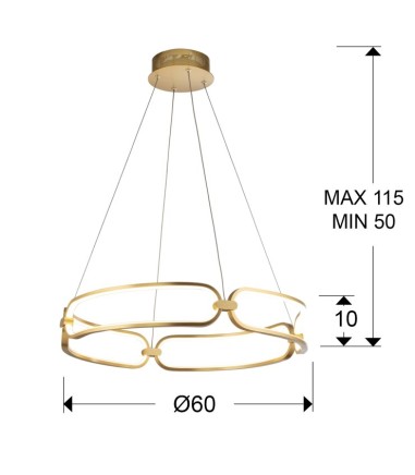 Lampara led COLETTE 60 cm oro - Schuller, 786716