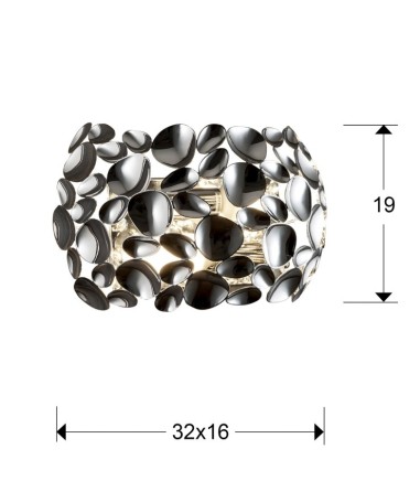 Aplique 2 luces NARISA cromo - Schuller 266724