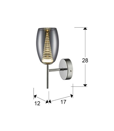 Aplique NEBULA 1 luz led cromo - Schuller 584659