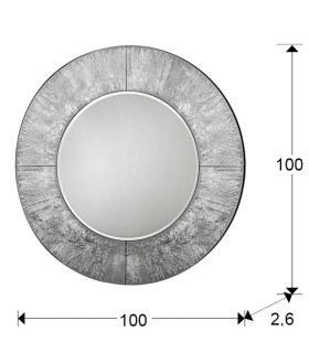Espejo redondo AURORA plata 1m - Schuller 593364