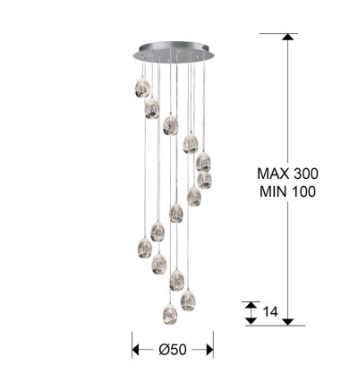 Lámpara 50cm ROCIO 14 LED cromo 785634 de Schuller