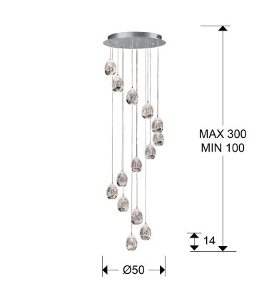 Lámpara 50cm ROCIO 14 LED cromo 785634 de Schuller