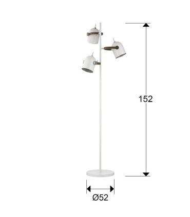 Lámpara de pie 3 luces ADAME blanco plata - Schuller 346246