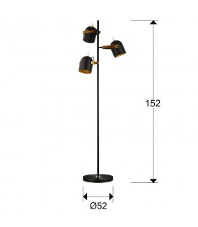 Lámpara de pie ADAME 3 luces - Schuller color negro 346230