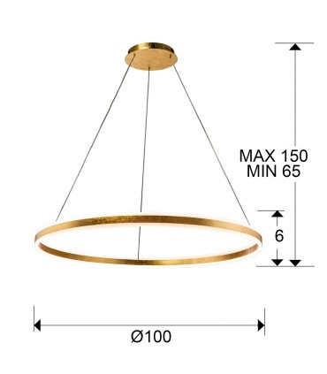 Lampara led HELIA oro 100 cm. - Schuller 831622