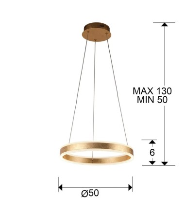 Lámpara led HELIA oro 50cm - Schuller 831940