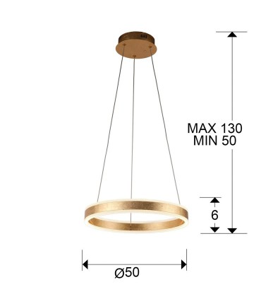 Lámpara led HELIA oro 50cm - Schuller 831940