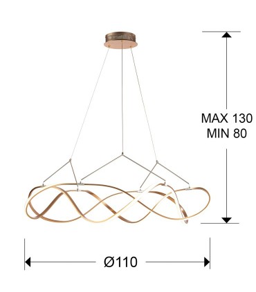 Lámpara led MOLLY 110 cm dorada - Schuller 763592
