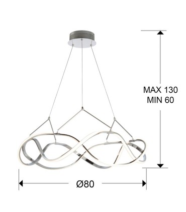 Lámpara led MOLLY 80 cm cromo - Schuller 763950