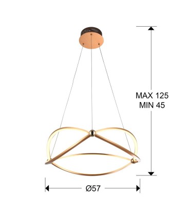 Lampara led OCELLIS 60 cm dorada - Schuller 757232