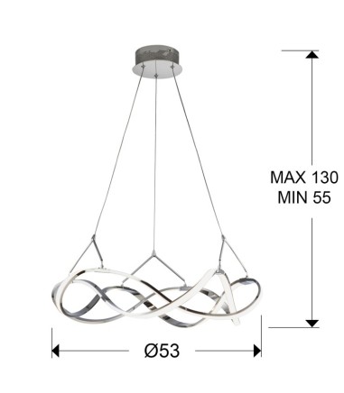 Lámpara led MOLLY 55cm cromo - Schuller 763824