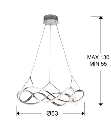 Lámpara led MOLLY 55cm cromo - Schuller 763824