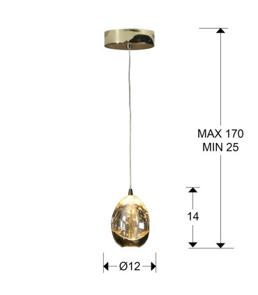 Lámpara ROCIO 1 LED oro - Schuller 784347