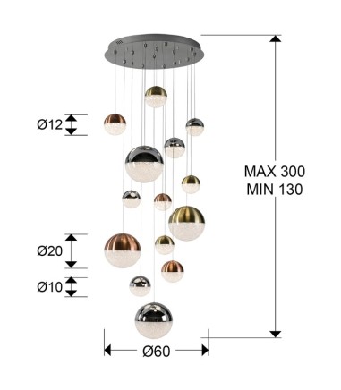 Lampara SPHERE  793258 60cm - Schuller