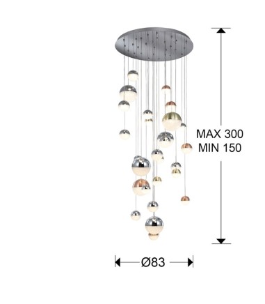 Lampara SPHERE Ø80 27 luces 793960 - Schuller