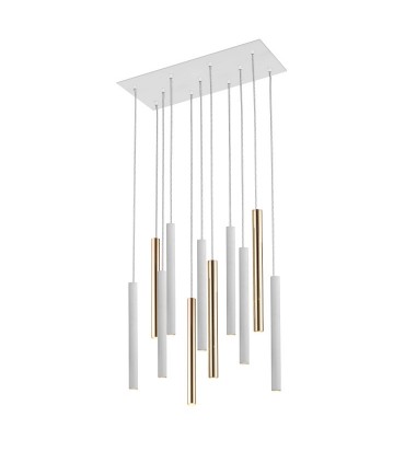 Lampara VARAS oro blanco 11 luces - Schuller 373342