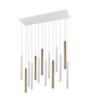 Lampara VARAS oro blanco 14 luces - Schuller 373437