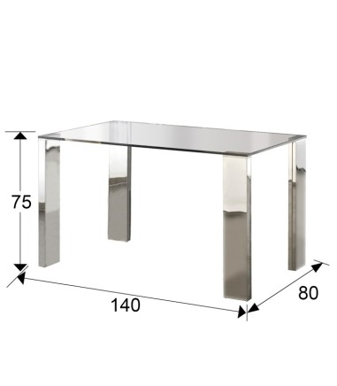 Mesa comedor MALIBU acero 140cm - Schuller 876873/2071