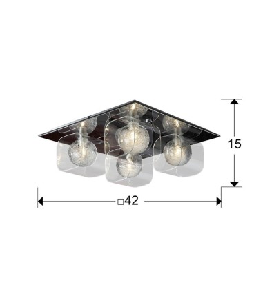 Plafón 4 luces ECLIPSE 506736 - Schuller