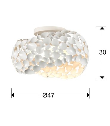 Plafón 5 luces NARISA 47cm 266847 blanco - Schuller