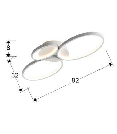 Plafón SIOS led 3 aros blanco - Schuller 518394