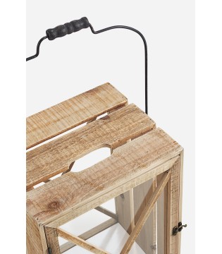Set 3 faroles rectangulares Timber caja de madera 2
