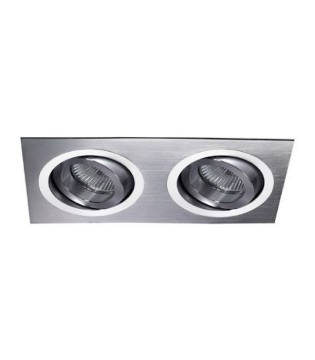 Foco empotrable Helium 2 luces Aluminio