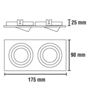 Foco empotrable Helium 2 luces Aluminio 2