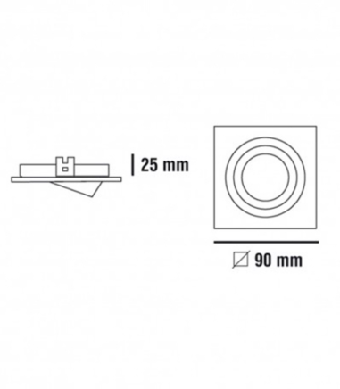 Foco empotrable Helium cuadrado Aluminio GU10