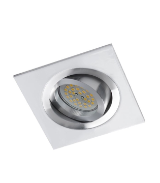 Foco empotrable Helium cuadrado blanco-cromo GU10